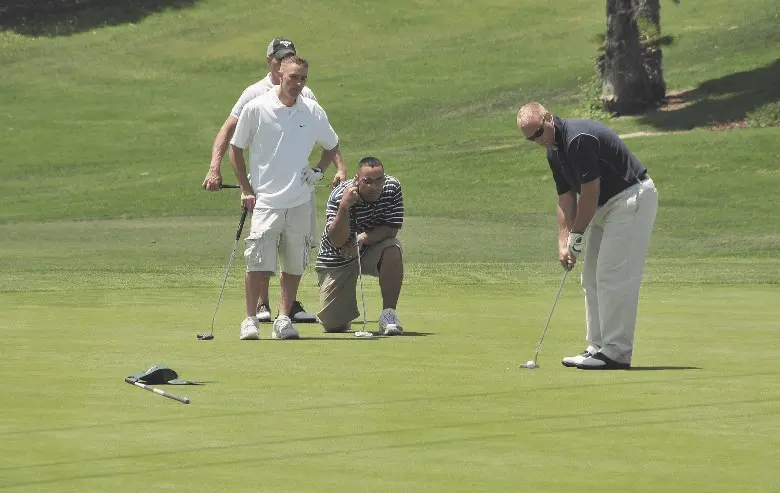 A golf player with his friends playing golf 